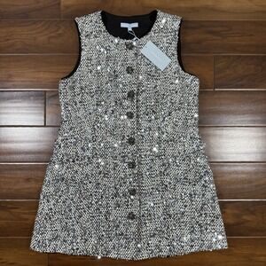 Antonio Melani Size 12 Shimmering Ice Emiliana Sequin Tweed Button Front‎ Dress
